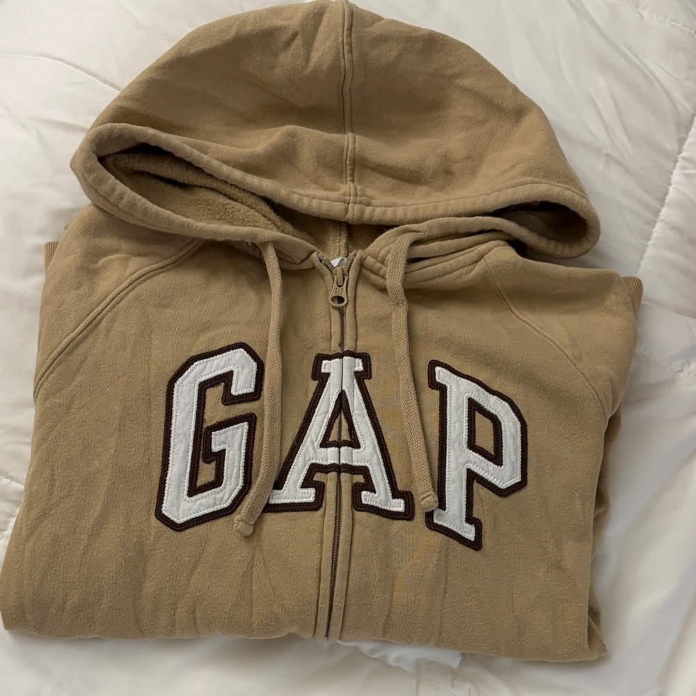 GAP Beige Zip-Up Hoodie